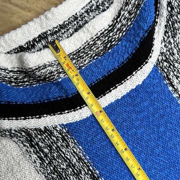 Ruby Rd. Plus Size Oversized Sweater Vertical Stripes Knit Mock Neck Sweater - Picture 11 of 11